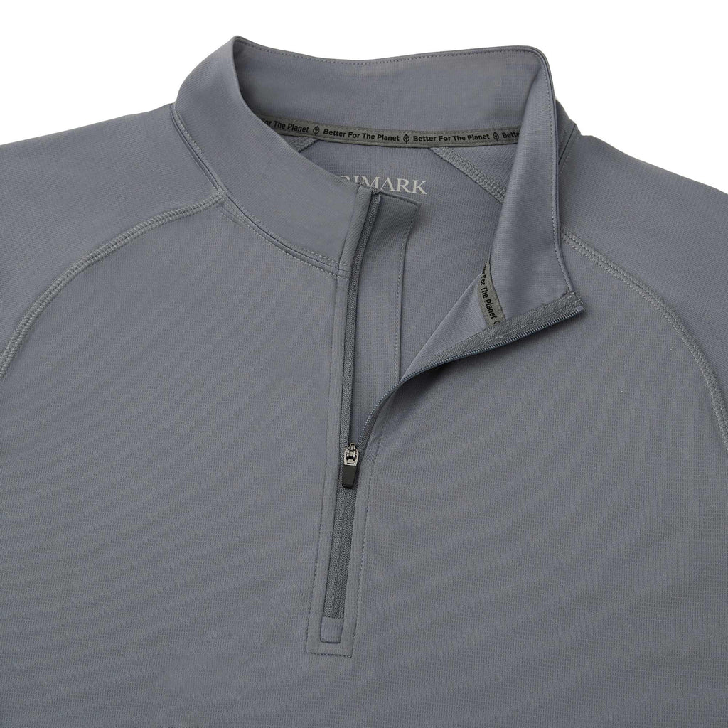 Evans Recycled Performance Quarter Zip for Men Laser Engraving - Steel Grey - Detail 2