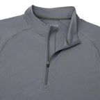 Evans Recycled Performance Quarter Zip for Men Laser Engraving - Steel Grey - Detail 2