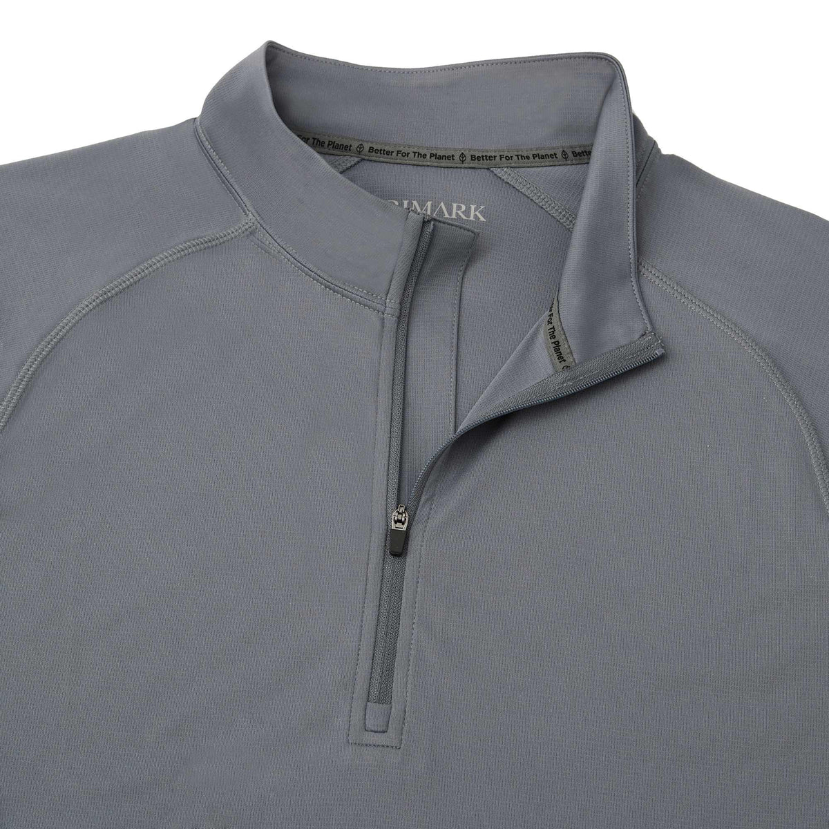 Evans Recycled Performance Quarter Zip for Men Laser Engraving - Steel Grey - Detail 2