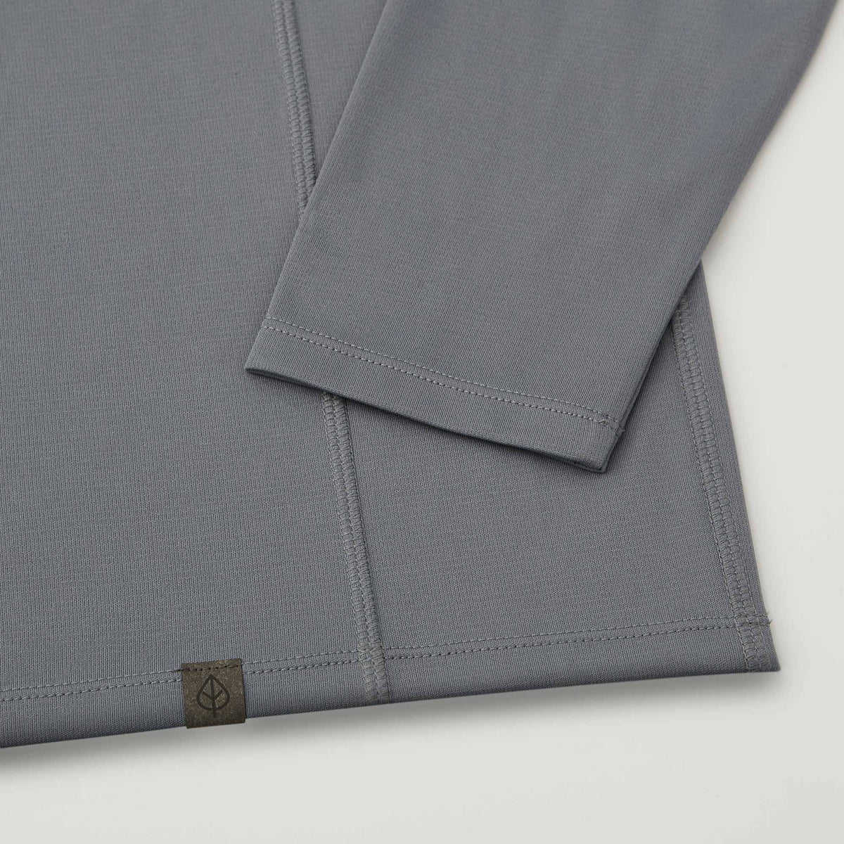 Evans Recycled Performance Quarter Zip for Men Laser Engraving - Steel Grey - Detail