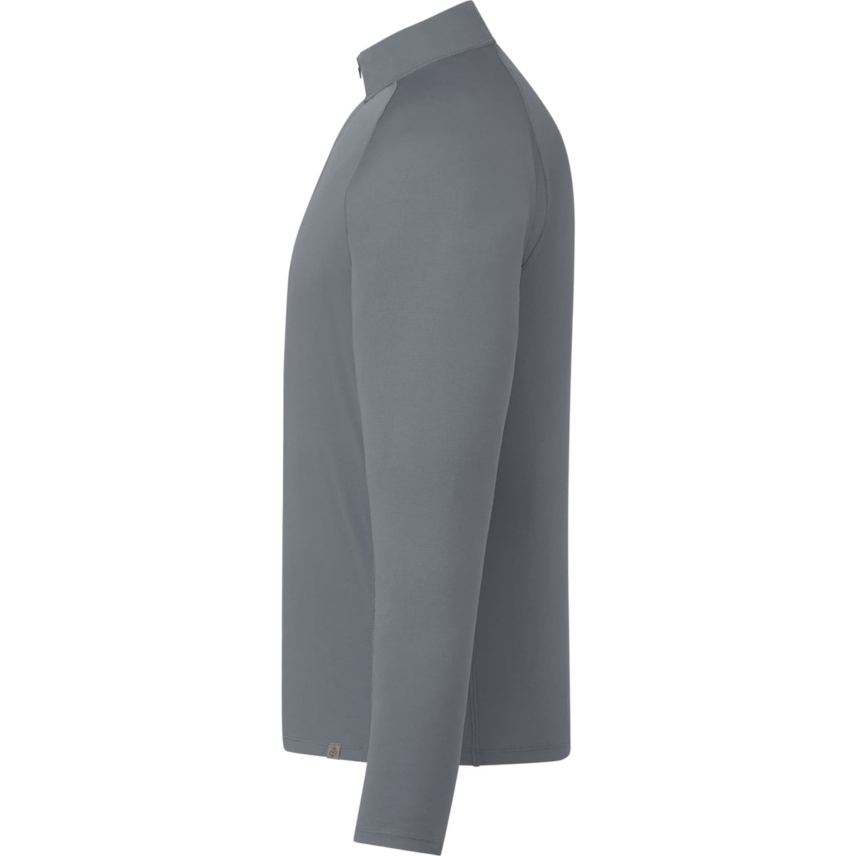 Evans Recycled Performance Quarter Zip for Men Laser Engraving - Steel Grey - Left Side