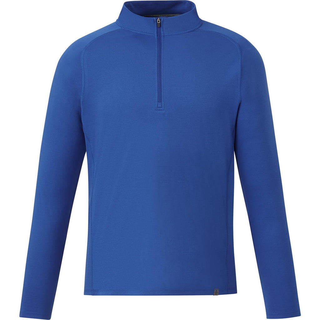 Evans Recycled Performance Quarter Zip for Men Transfer - New Royal - Front