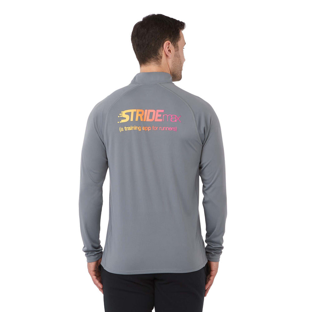 Evans Recycled Performance Quarter Zip for Men Transfer - Steel Grey - Back On Model