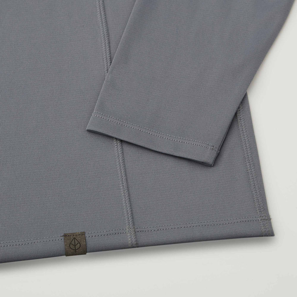 Evans Recycled Performance Quarter Zip for Men Transfer - Steel Grey - Detail