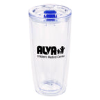 Everest Clarity Recycled Tumbler, 19 oz - Clear with Blue - Silk Screen