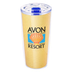 Everest Clarity Recycled Tumbler with Insert, 19 oz - Clear with Blue - Full Color