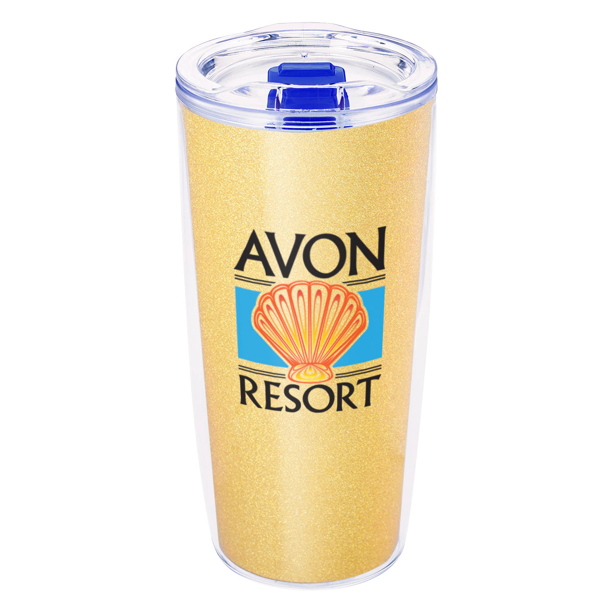 Everest Clarity Recycled Tumbler with Insert, 19 oz - Clear with Blue - Full Color