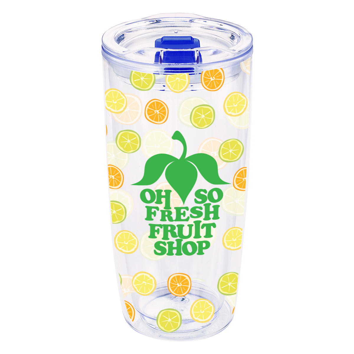 Everest Clarity Recycled Tumbler with Insert, 19 oz - Clear with Blue - Full Color on Clear Insert