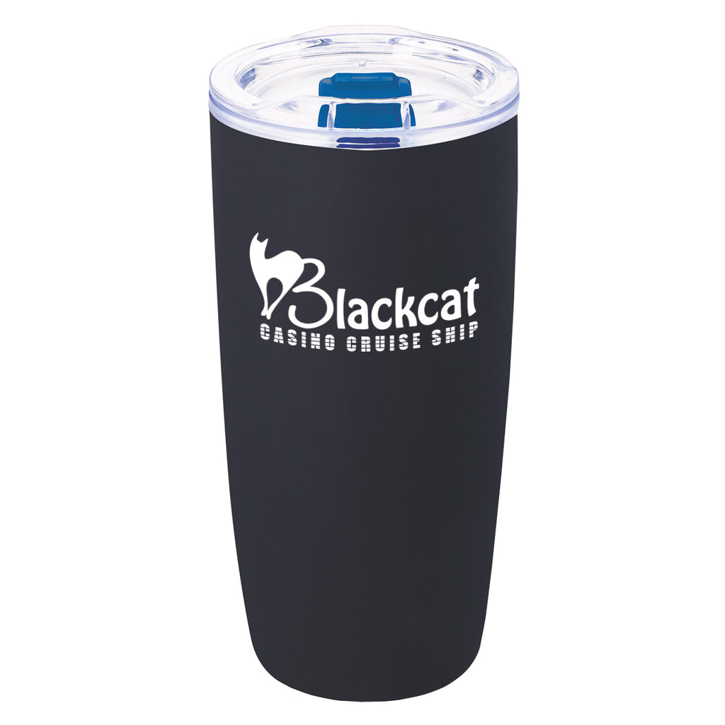 Everest Noir Recycled Tumbler, 19 oz - Black with Blue - Silk Screen
