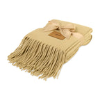 Everlasting Herringbone Throw Blanket with Fringe Laser Engraving - Fawn Herringbone - View 1