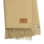 Everlasting Herringbone Throw Blanket with Fringe Laser Engraving - Fawn Herringbone - View 2