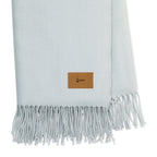 Everlasting Herringbone Throw Blanket with Fringe Laser Engraving - Soft Grey Herringbone - View 2