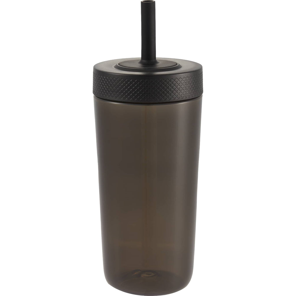 Everywhere Recycled Plastic Straw Tumbler, 22 oz - Black - Back
