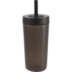 Everywhere Recycled Plastic Straw Tumbler, 22 oz - Black - Back