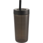 Everywhere Recycled Plastic Straw Tumbler, 22 oz - Black - Left Angle