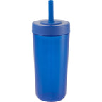 Everywhere Recycled Plastic Straw Tumbler, 22 oz - Royal - Back