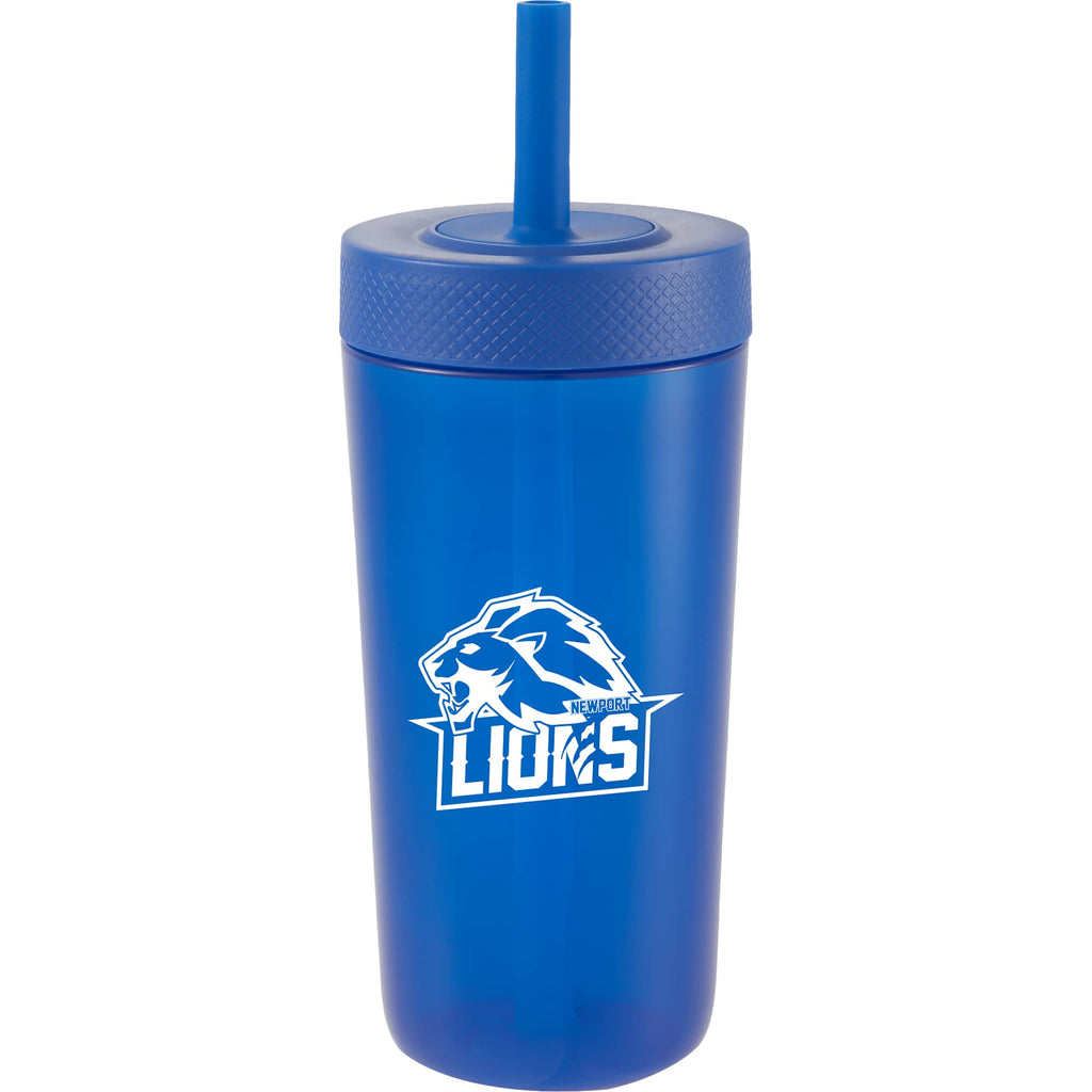 Everywhere Recycled Plastic Straw Tumbler, 22 oz - Royal - Front