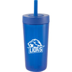 Everywhere Recycled Plastic Straw Tumbler, 22 oz - Royal - Front