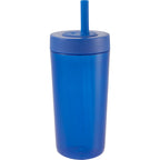 Everywhere Recycled Plastic Straw Tumbler, 22 oz - Royal - Right Angle