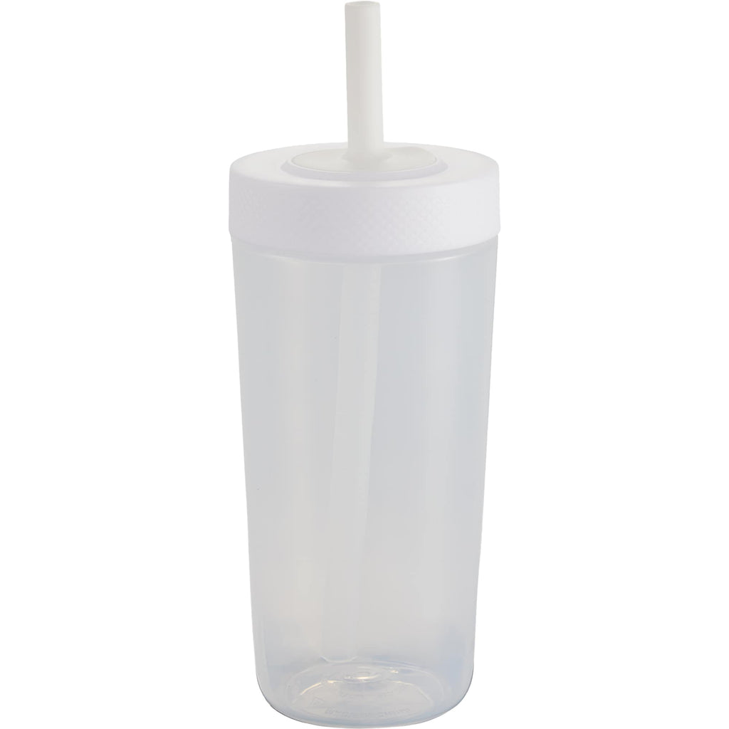 Everywhere Recycled Plastic Straw Tumbler, 22 oz - White - Back