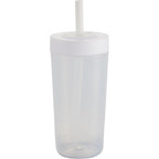 Everywhere Recycled Plastic Straw Tumbler, 22 oz - White - Back
