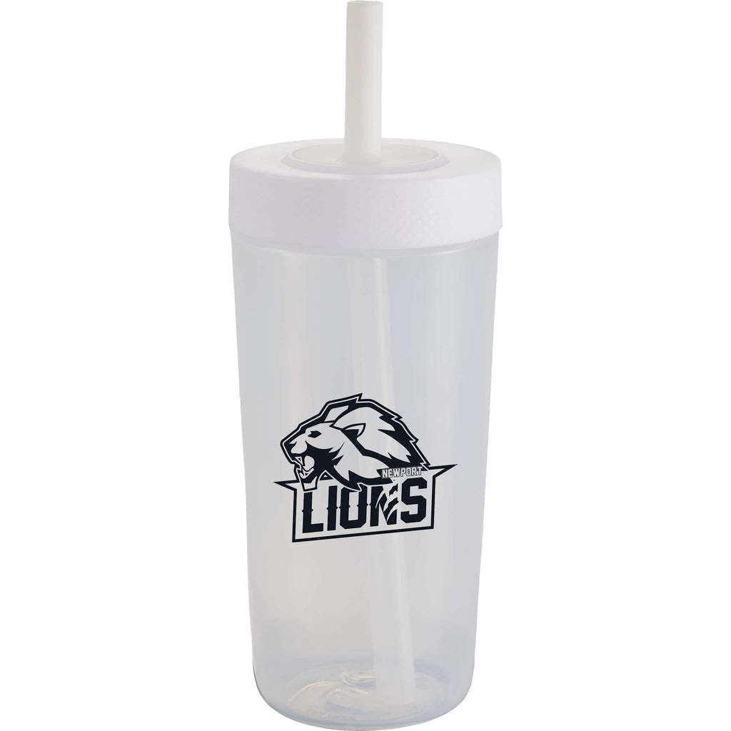 Everywhere Recycled Plastic Straw Tumbler, 22 oz - White - Front