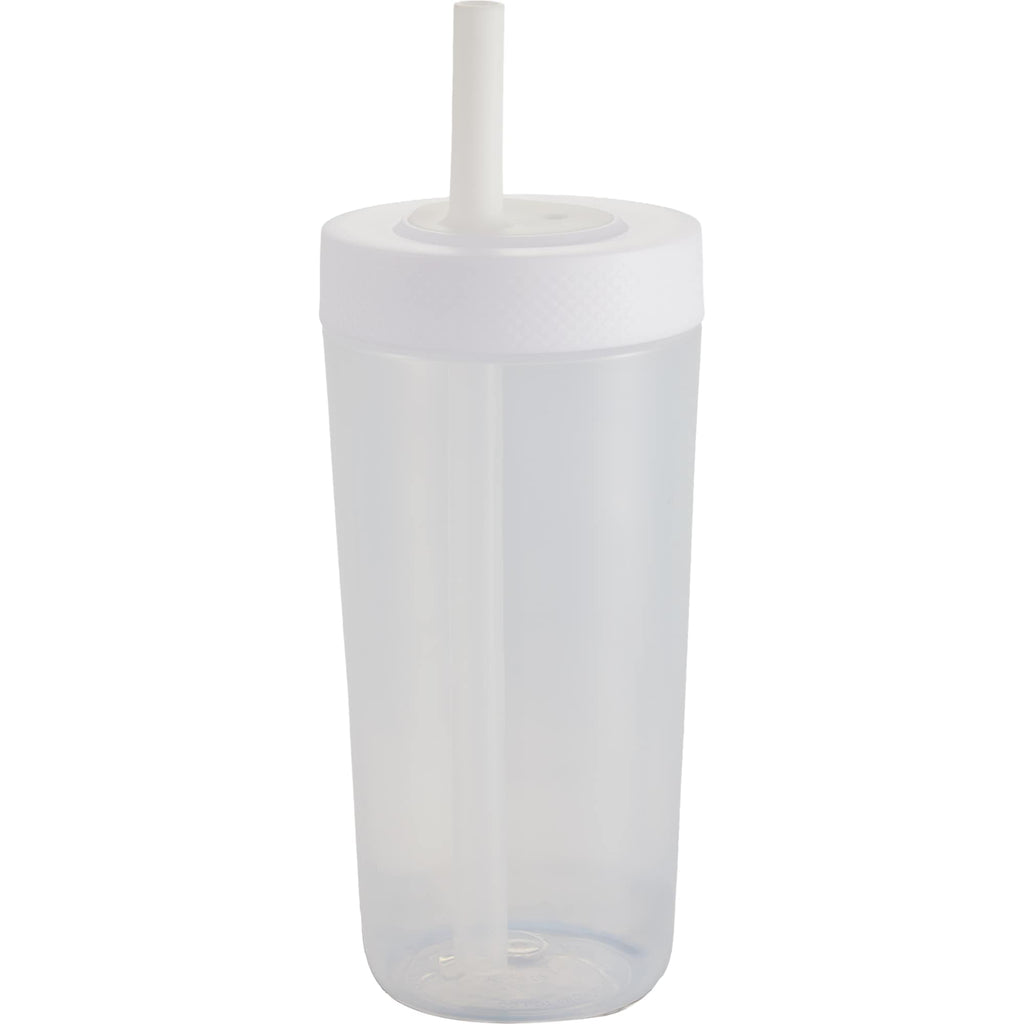Everywhere Recycled Plastic Straw Tumbler, 22 oz - White - Left Angle