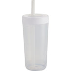 Everywhere Recycled Plastic Straw Tumbler, 22 oz - White - Left Angle