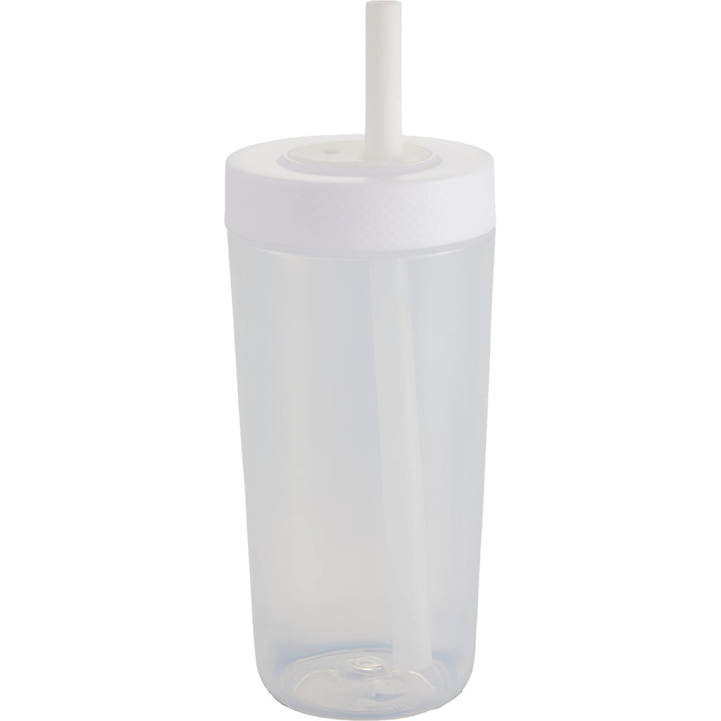 Everywhere Recycled Plastic Straw Tumbler, 22 oz - White - Right Angle