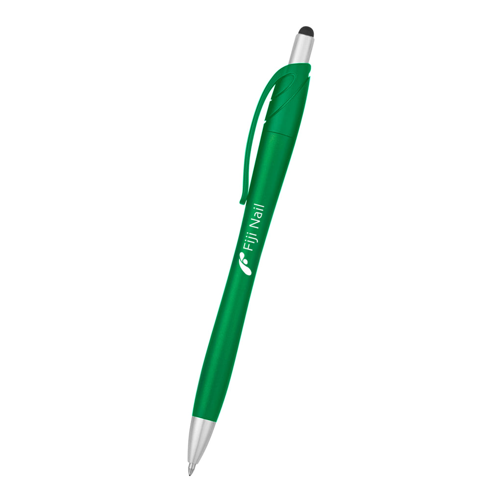Evolution Pen with Stylus Tip - Green - Silk Screen