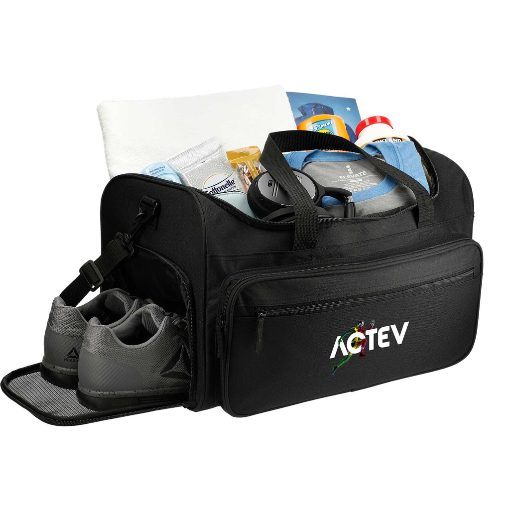 Excel Sport Club Duffel Bag, 18 Inches Embroidery - Black - Photo