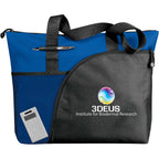 Excel Sport Zippered Business Tote with ID Window Embroidery - Royal - Front 2