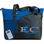 Excel Sport Zippered Business Tote with ID Window Embroidery - Royal - Front