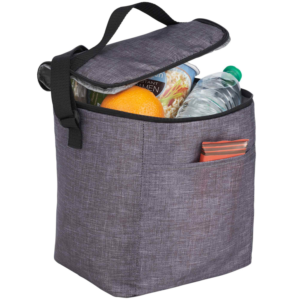 Excursion Recycled Lunch Cooler for 6 Cans Embroidery - Charcoal - Right Angle 4