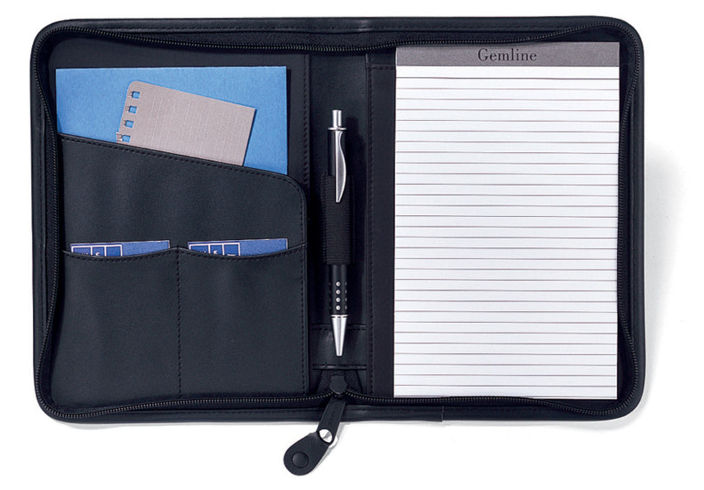 Executive Junior Zippered Padfolio - Black - View 2