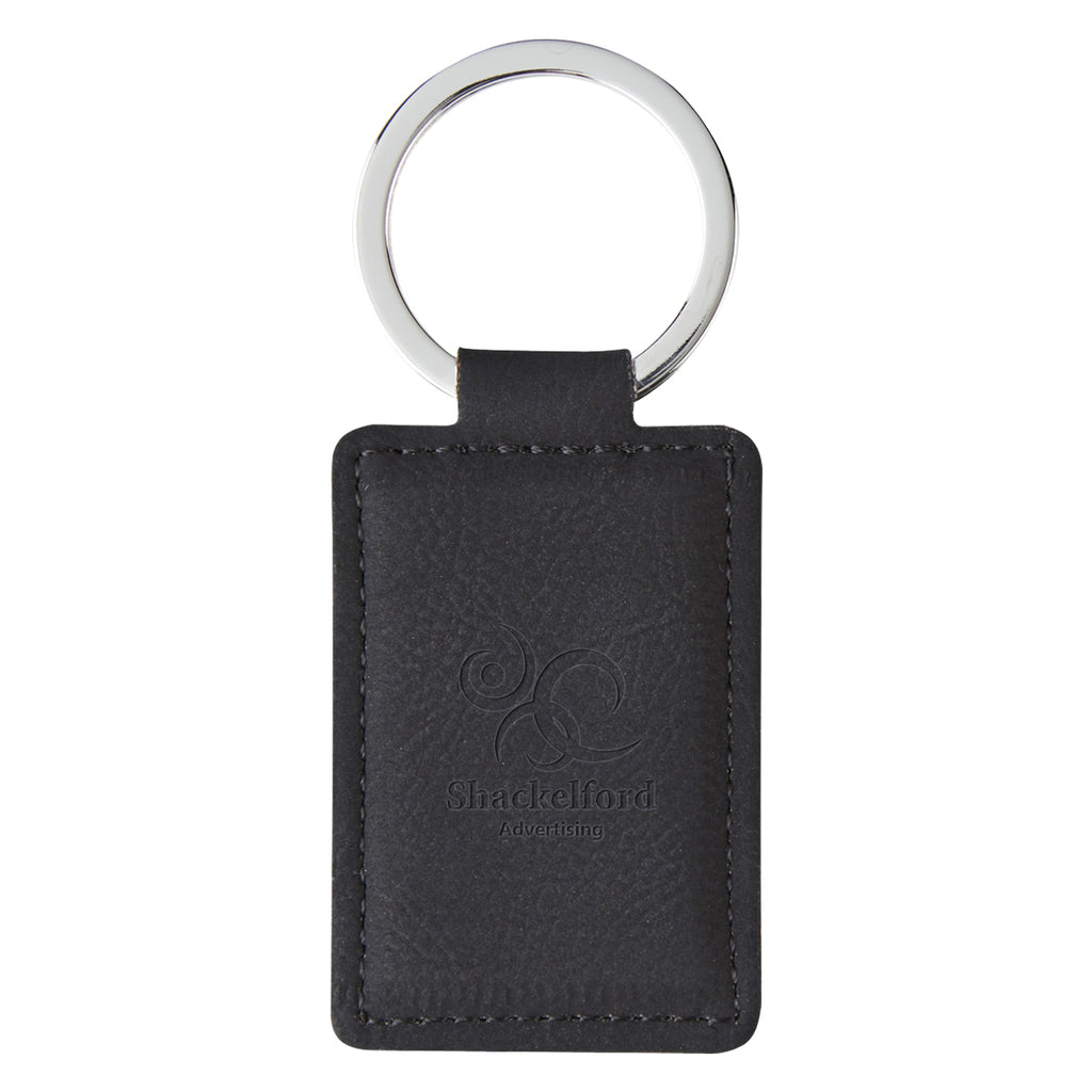 Executive Key Tag in Leatherette - Black - Debossing