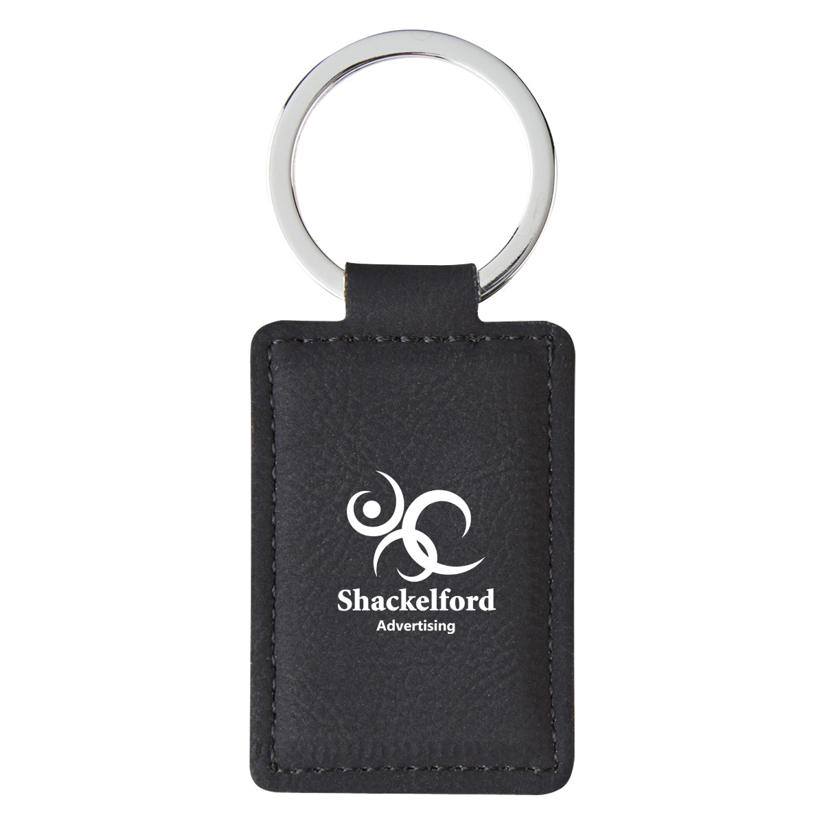 Executive Key Tag in Leatherette - Black - Silk Screen