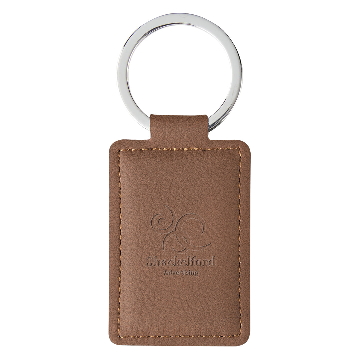 Executive Key Tag in Leatherette - Brown - Debossing