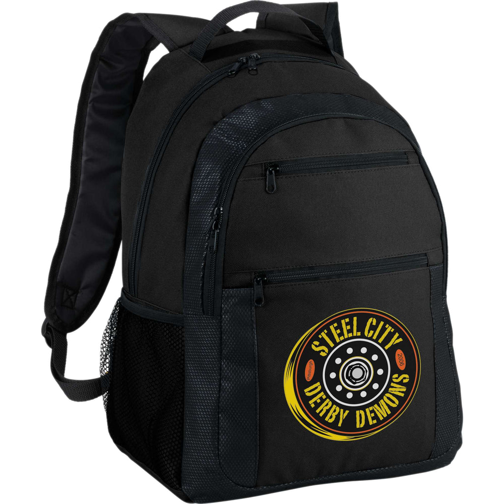 Executive Laptop Backpack with Organizer Panel, 15 Inch Full Color - Black - Photo