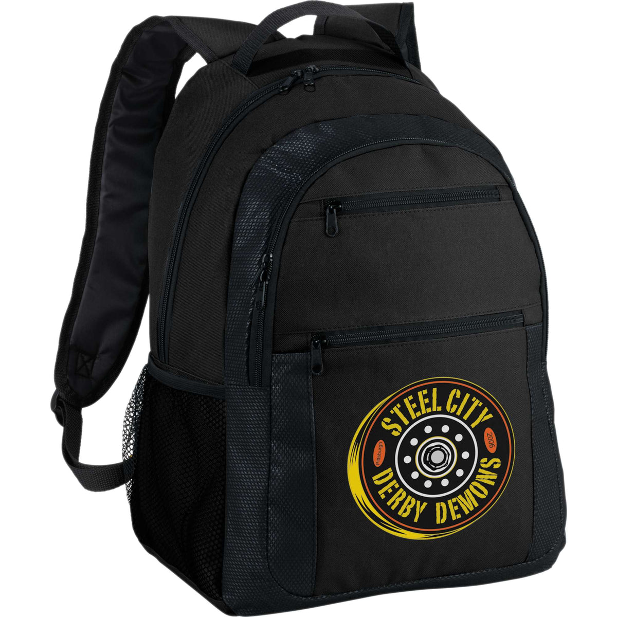 Executive Laptop Backpack with Organizer Panel, 15 Inch Full Color - Black - Photo
