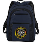 Executive Laptop Backpack with Organizer Panel, 15 Inch Full Color - Navy - Front
