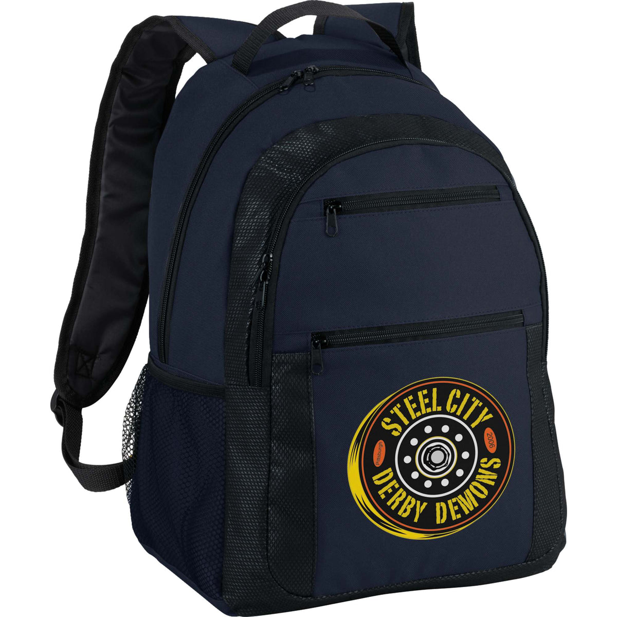 Executive Laptop Backpack with Organizer Panel, 15 Inch Full Color - Navy - Photo