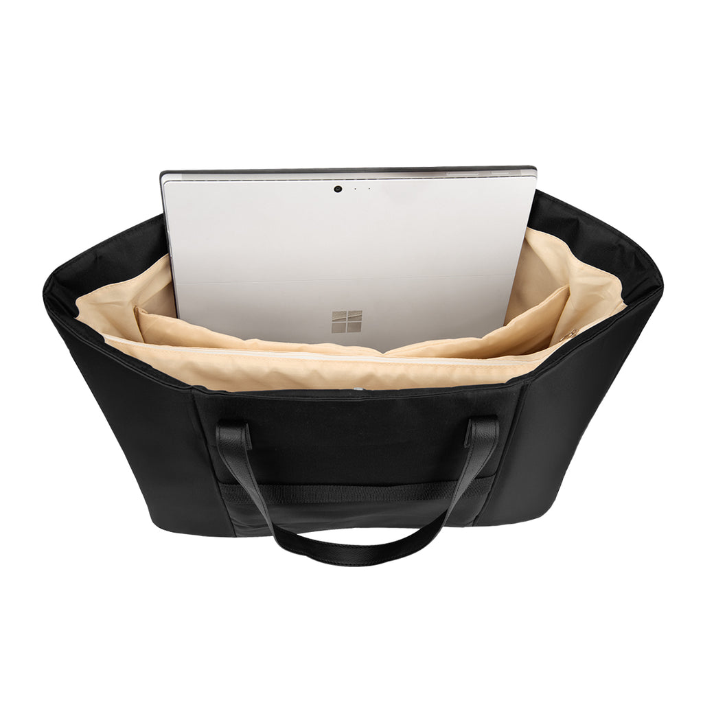 Executive Laptop Tote Bag in Recycled PET Full Color - Black - Laptop_Sleeve