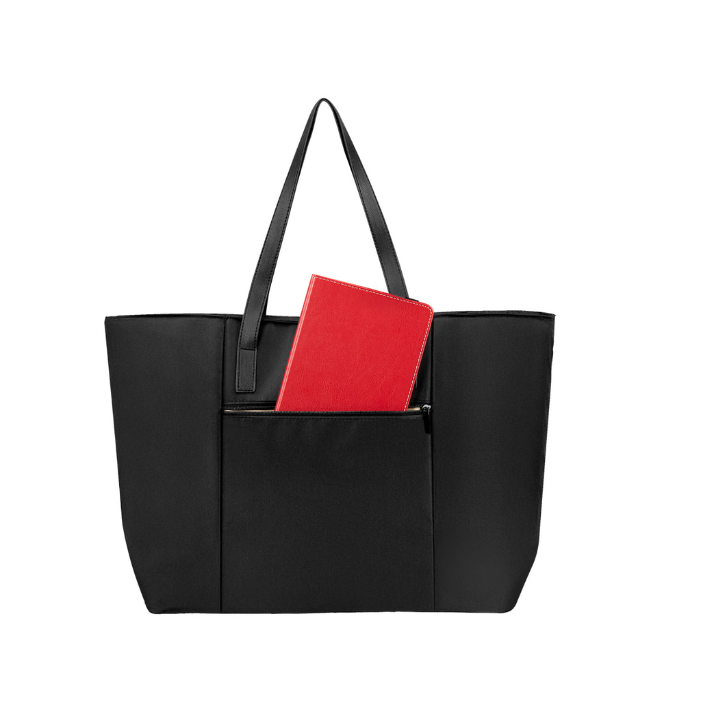 Executive Laptop Tote Bag in Recycled PET Full Color - Black - Pocket