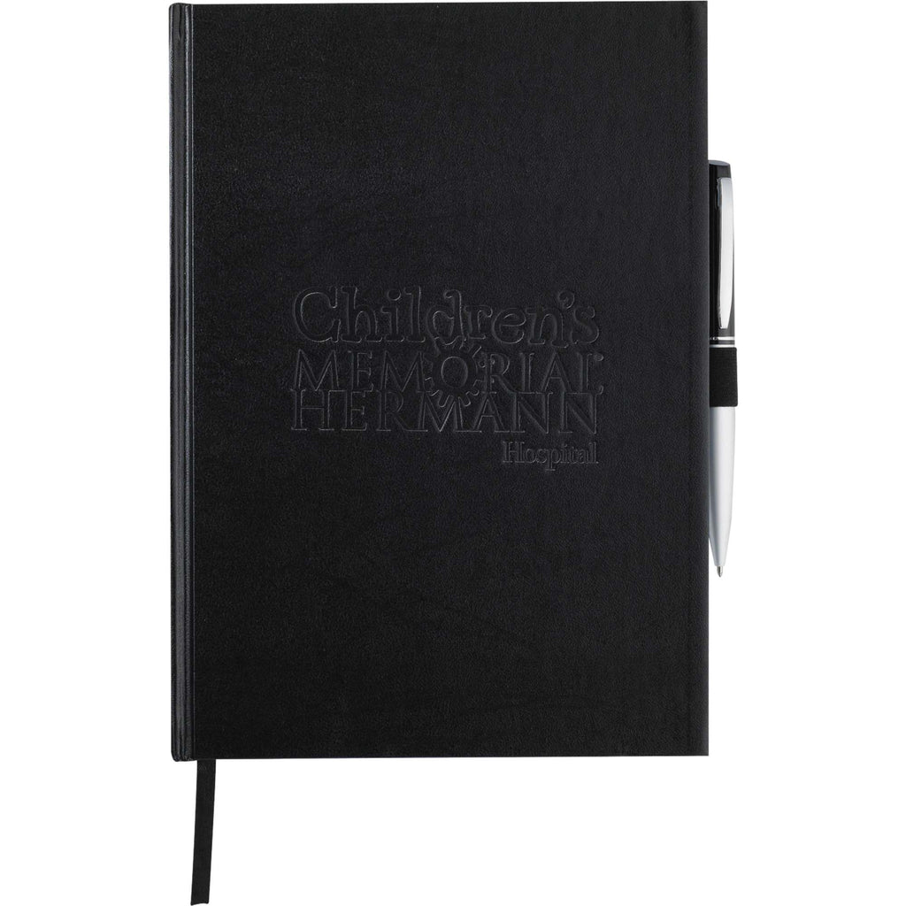 Executive Large Hardcover Journal, 7 x 10 Inches Debossing - Black - Front