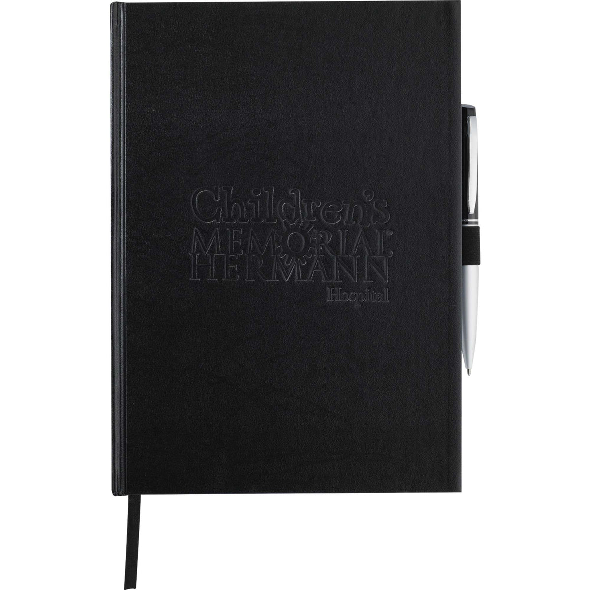 Executive Large Hardcover Journal, 7 x 10 Inches Debossing - Black - Front