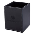 Executive Pen and Pencil Cup - Black - Debossing