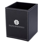Executive Pen and Pencil Cup - Black - Silk Screen