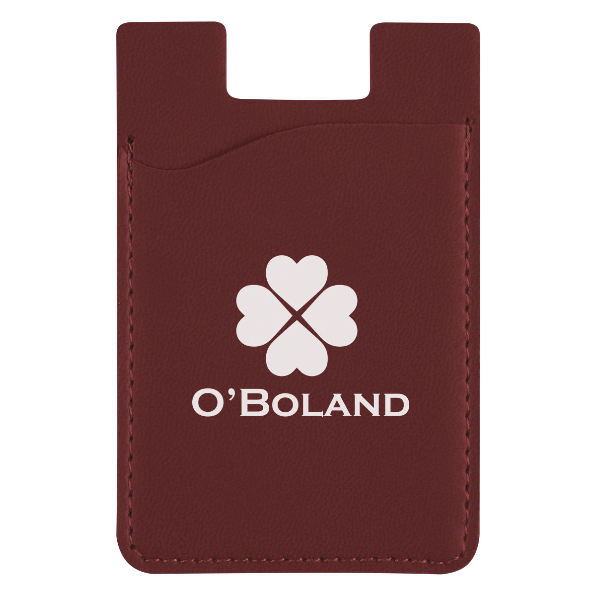 Executive Wallet for Phones Debossing - Brick Red - Silk Screen