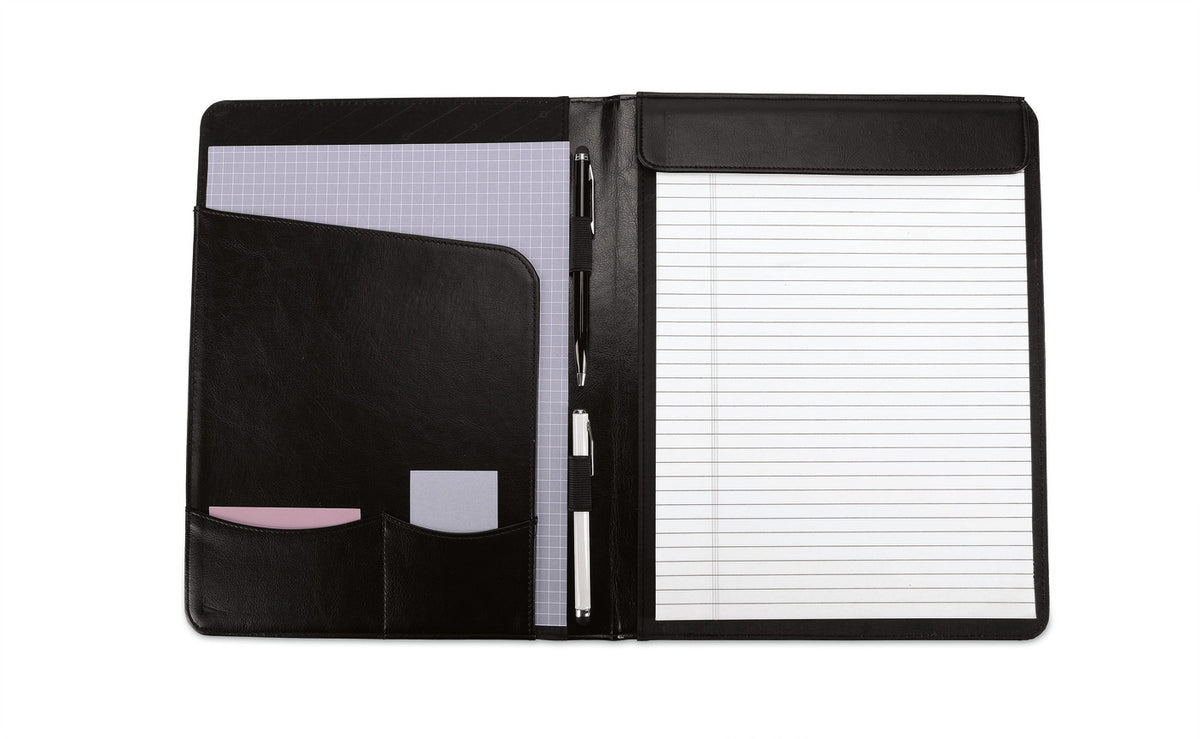 Executive Writing Pad in Vintage Leather - Black - View 2